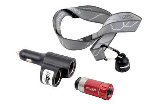 Spotlight Commuter Kit with Spotlight Turbo LED Flashlight and Keychain and Super Socket - Racecar Red (SPOT-9100)