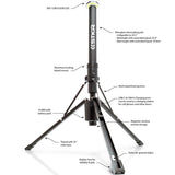 STKR FLi OVER-LANDER Telescoping 10ft Rechargeable Area Light - 2600 Lumens - Uses Built-in 14000mAh Li-ion Battery Pack