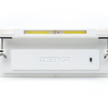 STKR EZ Solar Home Security Gutter Mounted LED Floodlight - 600 Lumens - Uses Built-in 2000mAh Li-ion Battery Pack