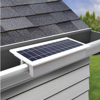 STKR EZ Solar Home Security Gutter Mounted LED Floodlight - 600 Lumens - Uses Built-in 2000mAh Li-ion Battery Pack