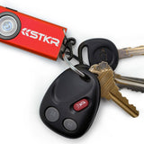 STKR SlimJimmy USB-C Rechargeable LED Keychain Flashlight - 400 Lumens - Uses Built-in 300mAh Li-ion Battery Pack - Red or Grey