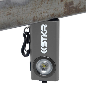 STKR SlimJimmy USB-C Rechargeable LED Keychain Flashlight - 400 Lumens - Uses Built-in 300mAh Li-ion Battery Pack - Red or Grey