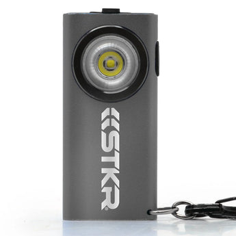 STKR SlimJimmy USB-C Rechargeable LED Keychain Flashlight - 400 Lumens - Uses Built-in 300mAh Li-ion Battery Pack - Red or Grey