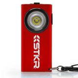 STKR SlimJimmy USB-C Rechargeable LED Keychain Flashlight - 400 Lumens - Uses Built-in 300mAh Li-ion Battery Pack - Red or Grey