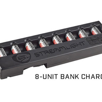 Streamlight 8-Unit Bank Charger, SL-B9 - 12V DC or 100V/120V AC - With or Without SL-B9 Batteries