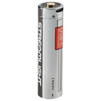 Streamlight 22101 SL-B26 18650 2600mAh 3.7V Protected Lithium Ion (Li-Ion) Button Top Battery With Built-In USB Charger