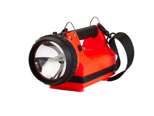 Streamlight FireBox Rechargeable Lantern - 120V Standard System - 8 Watt Halogen Spotlight and 2 x Blue LEDs - 150 Lumens - Includes 1 x 6V 12Ah SLA - Orange (45301)