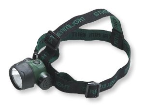 Streamlight Trident Multi-Purpose Headlamp with Optional Rubber Hard Hat Strap - 1 x C4, 2 x 5mm White and 1 x 5mm Green LEDs - 80 Lumens - Includes 3 x AAAs (61051)