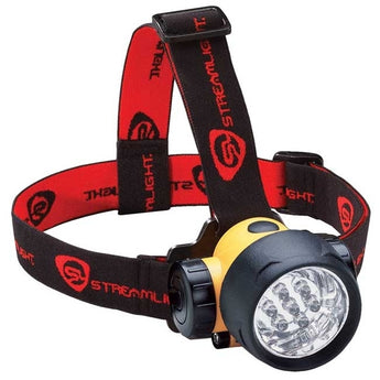 Streamlight Septor Headlamp with Optional Rubber Hard Hat Strap - 7 x 5mm White LEDs - 120 Lumens - Includes 3 x AAAs (61052)