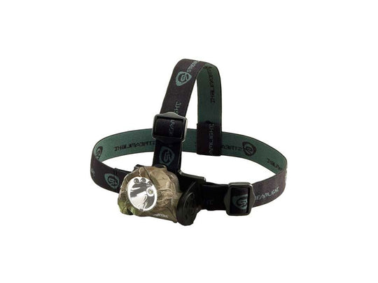 Streamlight Buckmasters Trident Multi-Purpose Headlamp with Optional Rubber Hard Hat Strap - 1 x C4 and 3 x 5mm Green LEDs - 80 Lumens - Includes 3 x AAAs (61070)