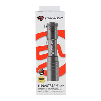 Streamlight 66210 MegaStream USB LED Flashlight - 1800 Lumens -  Includes 1 x SL-B34 Battery Pack, USB-C Charging Cable and Nylon Holster - Box
