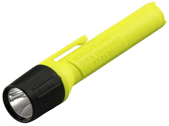 Streamlight 2AA ProPolymer Alkaline 67201 Handheld Safety Flashlight - Xenon Bi-Pin Bulb - 10 Lumens - Class I Div 1 - Includes 2 x AA Alkaline Batteries - Clam Packaging