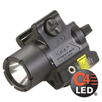 Streamlight TLR-4 Compact LED Weapon Light with Red Laser - Rail Locating Key Kit Fits Most Handguns or H&K USP Mounts - 125 Lumens - Includes 1 x CR2
