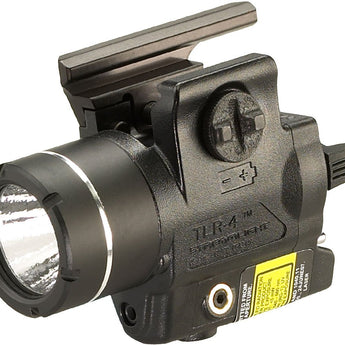 Streamlight TLR-4 Compact LED Weapon Light with Red Laser - Rail Locating Key Kit Fits Most Handguns or H&K USP Mounts - 125 Lumens - Includes 1 x CR2