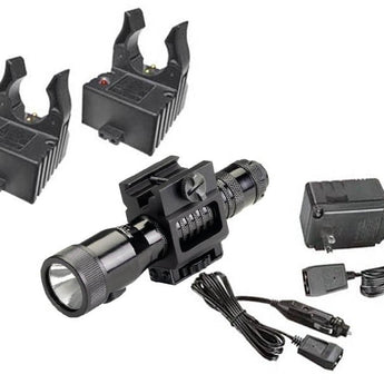 Streamlight Tactical Strion 74202 Rechargeable LED Flashlight with Weapon Mount, 120V AC/DC Charger and 1 x Holder - Fits Picatinny Railed Long Guns - 85 Lumens - Includes Li-ion Battery Pack
