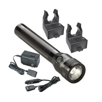 Streamlight Stinger XT Rechargeable Flashlight with 120V AC/DC Charger and 2 Sleeves - Xenon Halogen Bulb - 125 Lumens - Includes NiCd Sub-C Battery Pack (75013)