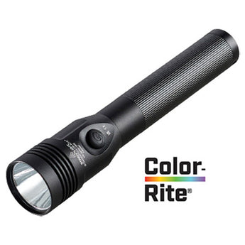 Streamlight Stinger Color-Rite Rechargeable Flashlight - 500 Lumens - 90 CRI - Includes NiMH Battery Pack - Black (75498) - No Charger or 120V AC/12V DC Charger or 120V AC/12V DC Piggyback Charger