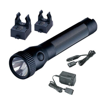 Streamlight PolyStinger Rechargeable Flashlight with 120V AC/DC Charger and 2 Sleeves - C4 LED - 385 Lumens - Includes NiCd Sub-C Battery Pack - Black or Yellow