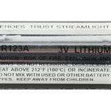 Streamlight 85179 CR123A 1400mAh 3V Lithium Primary (LiMnO2) Button Top Photo/Flashlight Battery - Box of 400