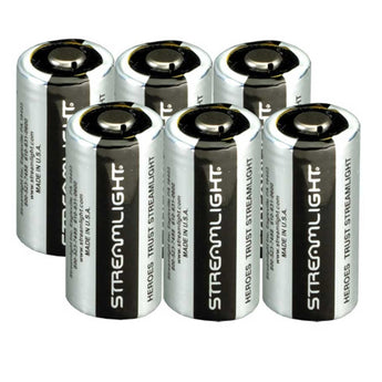 Streamlight 85180 CR123A 1400mAh 3V Lithium (LiMNO2) Button Top Batteries - 6-Pack