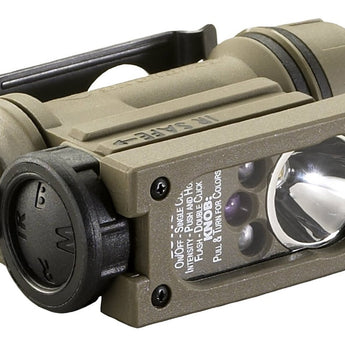 Streamlight Sidewinder Compact II 145 Hands-Free Military Flashlight - White, Red, Blue and IR LEDs - 55 Lumens - Includes 1 x CR123A - Various Accessories and Packaging