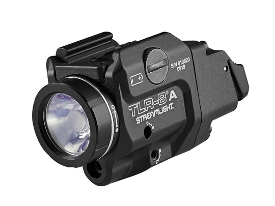 Streamlight 69414 TLR-8 A R Low-Profile Rail Mounted Weapon Light with Red Laser- 500 Lumens - Includes 1 x CR123A