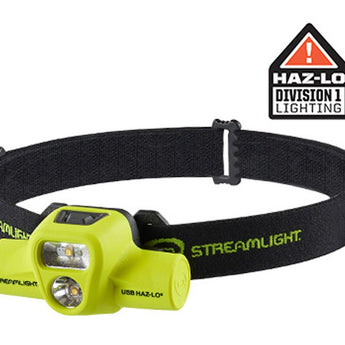 Streamlight USB HAZ-LO Headlamp - 250 Lumens - 120V AC Cord or Charge Cradle - Box - Yellow