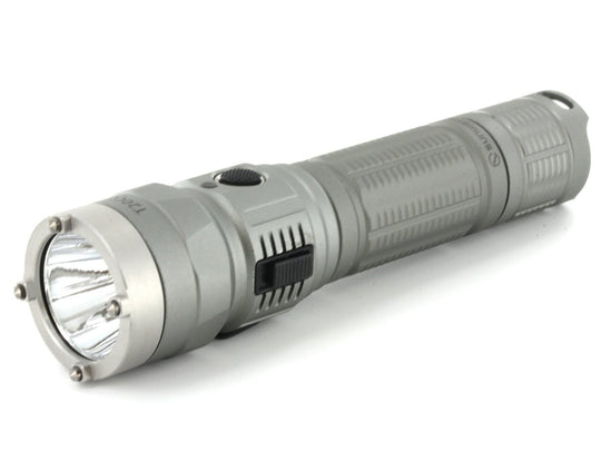 Sunwayman T20CC USB Rechargeable Tri-Color Tactical Flashlight - CREE XM-L2 U3 White LED - Red, Green and UV Outputs - 1000 Lumens - Uses 1 x 18650 or 2 x CR123As - Gray