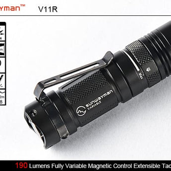 Sunwayman V11R Flashlight Cree XML LED Up to 500 Lumens Uses 1 x 16340 or 1 x CR123A Battery