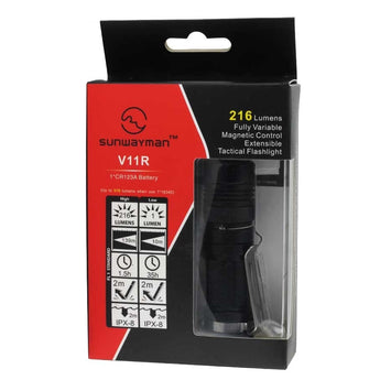 Sunwayman V11R Variable Output Flashlight with Magnetic Control - CREE XM-L2 U2 LED - 570 Lumens - Uses 1 x CR123A/16340