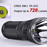 Sunwayman V60C Variable Output Flashlight with Magnetic Control - CREE XM-L T6 LED - 909 Lumens - Uses 3 x 18650s or 6 x CR123A/16340s