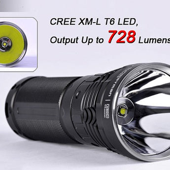 Sunwayman V60C Variable Output Flashlight with Magnetic Control - CREE XM-L T6 LED - 909 Lumens - Uses 3 x 18650s or 6 x CR123A/16340s