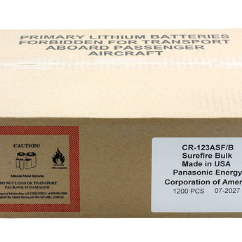 SureFire SF123A CR123A 1550mAh 3V Lithium Primary (LiMnO2) Button Top Battery - Bulk