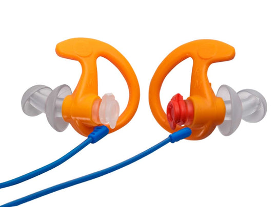 SureFire EP4 OR-SPR Sonic Defenders Plus Filtered Flanged Earplugs - 24dbB Noise Reduction Rating - Small - Orange