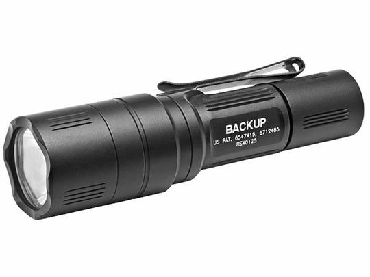 SureFire EB1T Backup Dual-Output LED Flashlight - 200 Lumens - Tactical Switch without Shroud - Includes 1 x CR123A - Black (EB1T-A-BK)