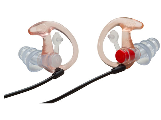 SureFire EP4 MPR-CL-BULK (25PK) Sonic Defenders Plus Filtered Flanged Earplugs - 24dbB Noise Reduction Rating - Medium - Clear - Box of 25