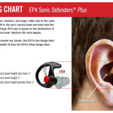 SureFire EP4 MPR-CL-BULK (25PK) Sonic Defenders Plus Filtered Flanged Earplugs - 24dbB Noise Reduction Rating - Medium - Clear - Box of 25