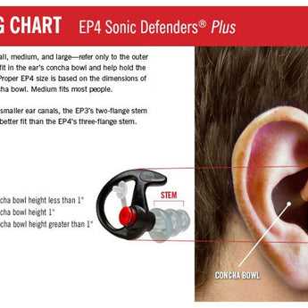 SureFire EP4 MPR-CL-BULK (25PK) Sonic Defenders Plus Filtered Flanged Earplugs - 24dbB Noise Reduction Rating - Medium - Clear - Box of 25
