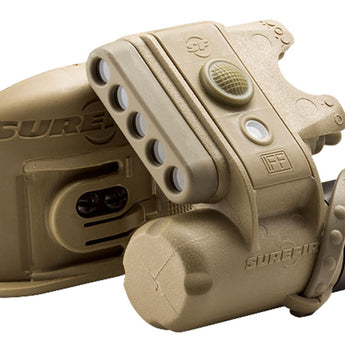SureFire HL1-A Variable-Output Helmet Light with 3 x White, 2 x Blue and 1 x Infrared IFF LEDs - 19.2 Lumens - Includes 1 x CR123A - Black or Desert Tan