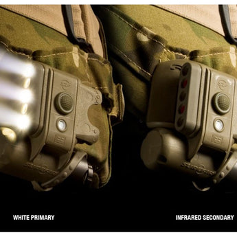 SureFire HL1-B Tactical Helmet Light with 3 x White, 2 x Infrared and 1 x Infrared IFF LEDs - 19.2 Lumens - Includes 1 x CR123A - Desert Tan (HL1-B-TN)