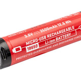 SureFire SF18650B 18650 3500mAh 3.6V Protected Lithium Ion (Li-ion) Button Top Battery with Micro USB Charging Port