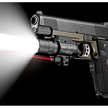 SureFire X400U-A-RD Ultra LED Weapon Light with 5mW Red Laser Sight - Universal and Picatinny Rail Mounts Fit Handguns, Long Guns - 600 Lumens - Includes 2 x CR123As
