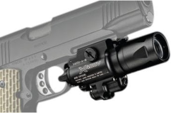 SureFire X400U-A-RD Ultra LED Weapon Light with 5mW Red Laser Sight - Universal and Picatinny Rail Mounts Fit Handguns, Long Guns - 600 Lumens - Includes 2 x CR123As