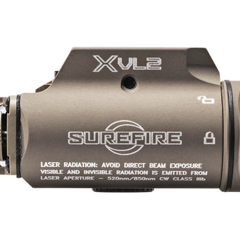 SureFire XVL2-IRC White and IR LED Weapon Light - 400 Lumens - 300mW - 520nm Green Laser - Includes 1 x CR123A - Black or Tan
