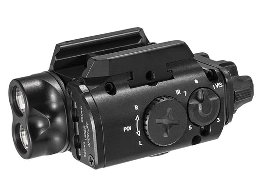 SureFire XVL2-IRC White and IR LED Weapon Light - 400 Lumens - 300mW - 520nm Green Laser - Includes 1 x CR123A - Black or Tan