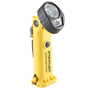 Streamlight Survivor Pivot USB Magnet LED Flashlight - 325 Lumens - USB Cord - Includes 1 x SL-B26 - With Non-Magnetic or Magnetic Clip - Yellow or Orange