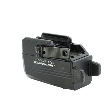 JETBeam T10L USB-C Rechargeable LED Weapon Light with Red or Green Laser - CREE XP-L HI - 680 Lumens - 655nm - Uses Built-in 400mAh Li-Poly Battery Pack