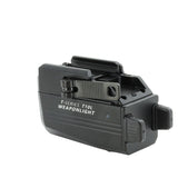 JETBeam T10L USB-C Rechargeable LED Weapon Light with Red or Green Laser - CREE XP-L HI - 680 Lumens - 655nm - Uses Built-in 400mAh Li-Poly Battery Pack