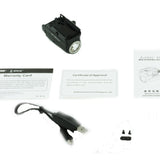 JETBeam T10L USB-C Rechargeable LED Weapon Light with Red or Green Laser - CREE XP-L HI - 680 Lumens - 655nm - Uses Built-in 400mAh Li-Poly Battery Pack