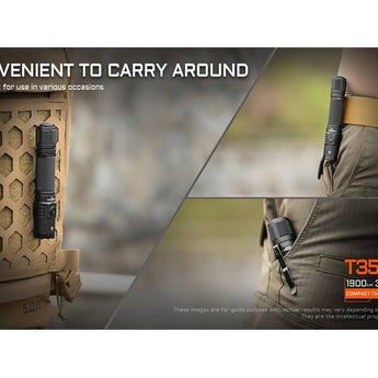 Acebeam T35 USB-C Rechargeable LED Flashlight - 1900 or 1600 Lumens - Cool or Neutral White Luminus SFT40 - Includes 1 x 18650 - Black or Coyote